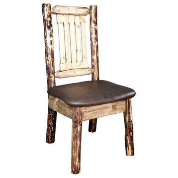 Montana Woodworks Glacier Country Transitional Solid Wood Side Chair in Brown