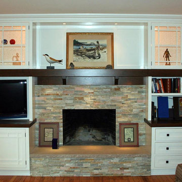 Craftsman Style Fireplace Cabinets and Mantel
