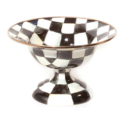 Courtly Check Enamel Compote - Small | MacKenzie-Childs - Serving Dishes And Platters