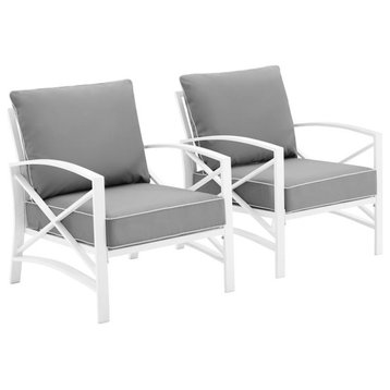Kaplan 2-Piece Outdoor Chair Set Gray/White, 2 Chairs