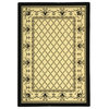 Lattice Rug in Sand & Black with Border, 6 ft. 7 in. Round