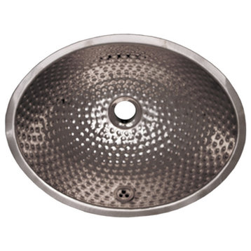 Whitehaus WH608ABM 16" Oval Stainless Steel Undermount Bathroom - Polished