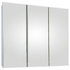 Tri-View Medicine Cabinet, 36"x30", Polished Edge, Partially Recessed