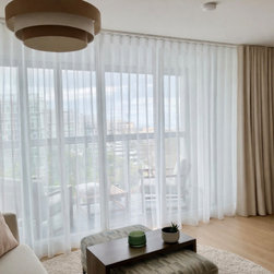 Cotton curtains in a wave system - Curtains