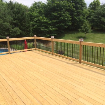 Pressure Treated Deck Complete With Hot Tub