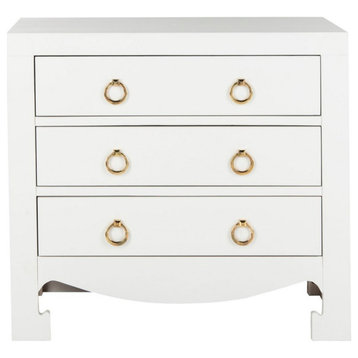 Lilac 3 Drawer Chest White/ Gold
