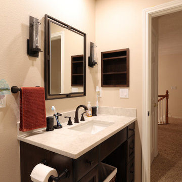 Boys bathroom vanity and medicine cabinet
