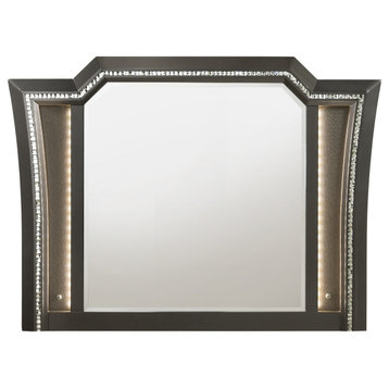 ACME Kaitlyn Mirror, LED, Metallic Gray