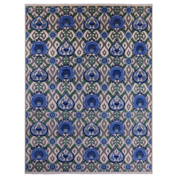Hand-Knotted William Morris Wool Rug 12' 1" X 15' 10" Q8479