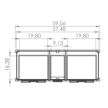 60 inch Green Double Sink Vanity