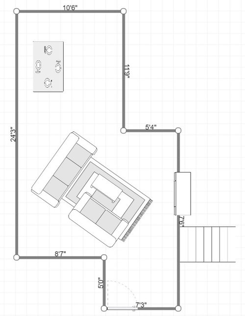 Living room seating arrangements to be able to view TV