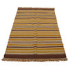 Hand Woven Reversible 100% Wool Durie Kilim Striped 3'X5' Oriental Rug