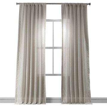 Tumbleweed Faux Linen Sheer Curtain Single Panel, 50"x96"