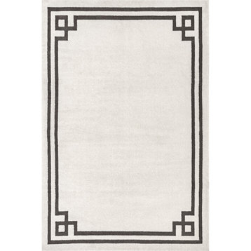 Nuloom Imani Classic Border Traditional Striped Area Rug, Beige 9'x12'