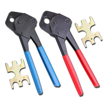 1/2" 3/4" PEX Crimper Copper Ring Crimping Tool Kit with Go/no Go Gauge 2 Pack