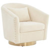 Celia Quilted Swivel Tub Chair Ivory