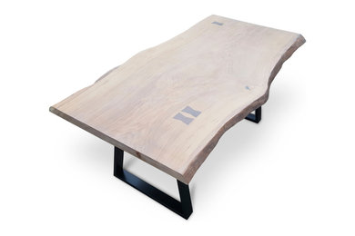 Oak live-edge dining table, Putney