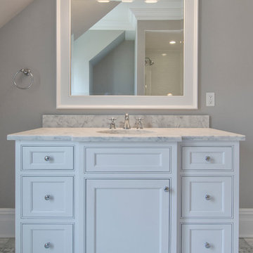 Marble and White Bathrooms
