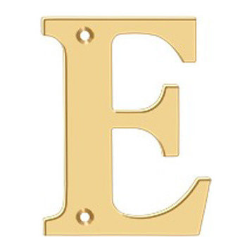 RL4E-CR003 4" Residential Letter E, Lifetime Brass