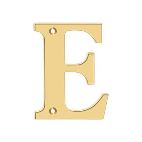 RL4E-CR003 4" Residential Letter E, Lifetime Brass