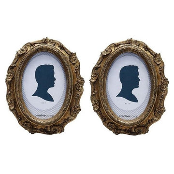Antique Gold Picture Frames, Set of 2