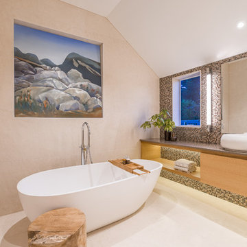 Warm Contemporary Bathroom by Du Bois Design