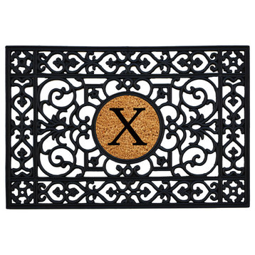 Rubber Monogram Doormat, Letter X
