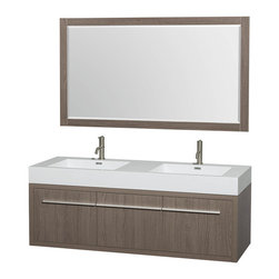 Wyndham Collection Axa 60" Vanity, Acrylic Resin Top, Integrated Sinks - Bathroom Vanities And Sink Consoles