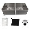 ZLINE Undermount Double Bowl Sink in Stainless Steel with Bottom Grid