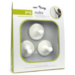 Puj - Puj Nubs, Adhesive Grippy Hooks, White - These hooks feature a soft, grippy tip making hanging household accessories easy and fun! With pickup this easy, you won't be the only one picking up the house...your kids will want to help! The soft material is playful and fun for any child. No installation required--just peel and stick! Can be used to hang brooms, keys, jewelry, towels, purses, headphones, small backpacks, coats, and literally thousands of other items. Holds up to 3lbs.