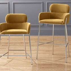 Azalea Champagne Bar Stools | CB2 - Baby And Kids