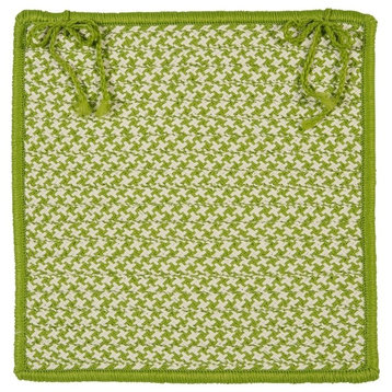 Outdoor Houndstooth Tweed, Lime Chair Pad