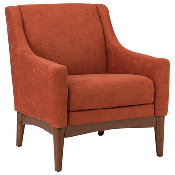 34.2" Comfy Living Room Armchair With Sloped Arms, Orange