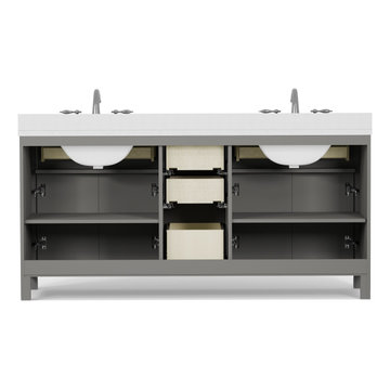 Caroline 72'' Grey Bathroom Vanity