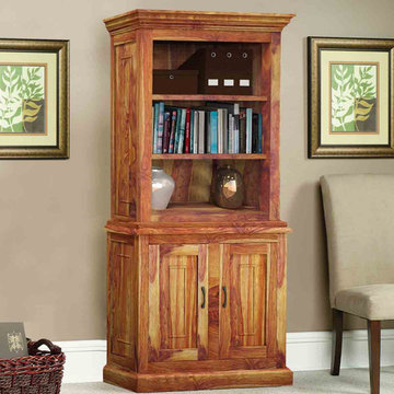 Idaho Modern Solid Wood 3 Open Shelf Bookcase Hutch