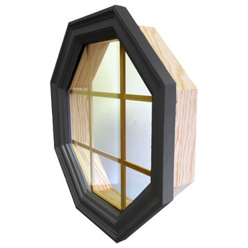 4 Season Large Town Light Poly Window Grille, Full 4-9/16" Jamb, Black, Low-E Insulated Glass