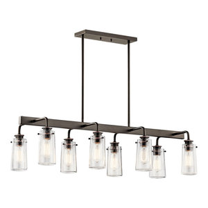 Olde Bronze Finish Kichler 42890OZ Brinley 8-Light Pendant and Clear Glass Shades