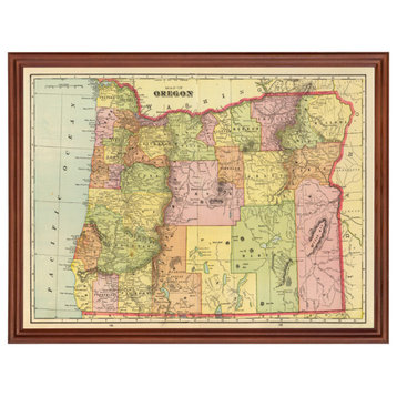 Idaho Map 1909 - Vintage Art Framed Print of Idaho (ID), 24" x 18" Black Frame