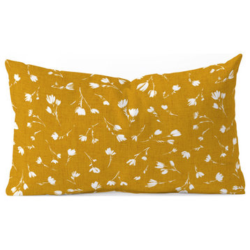 Schatzi Brown Libby Floral Marigold Oblong Throw Pillow