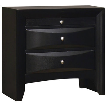 Briana Rectangular 2-drawer Nightstand Black