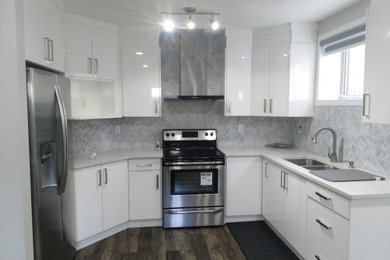 Minimalist kitchen photo in Edmonton