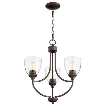 Enclave Quorum Home Collection Chandelier, Oiled Bronze With Clear/Seeded