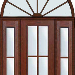 Prehung French Sidelites-Transom Door 80 4 Lite Full Lite - Patio Doors