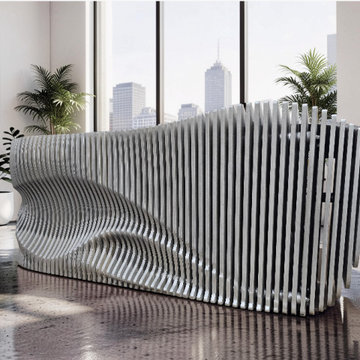 Wood Reception Counter Desk "Harmony"