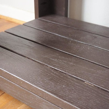 Custom Concrete Vanity Top with Oak Base