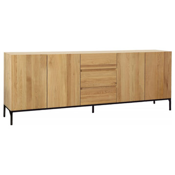 87" Light Oak Sideboard with Drawers