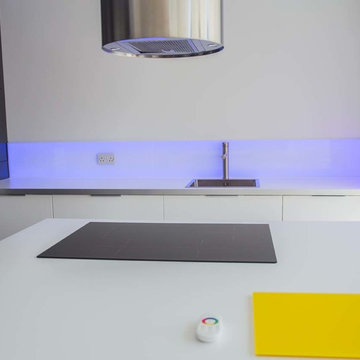 LED Illuminated Kitchen Glass Back Splash