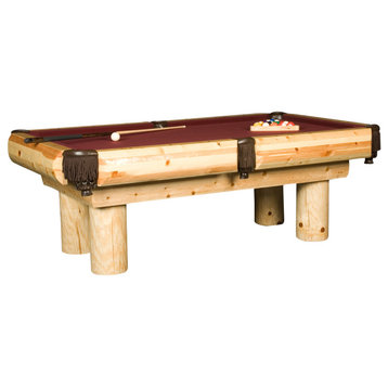 8' Ponderosa Pine Wood Billiards Pool Table by Viking Log