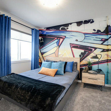 Graffiti Wall Mural in Teen Bedroom