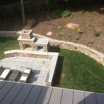 patio and fireplace in wellesley